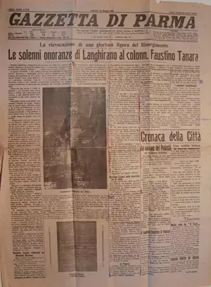 Gazzetta di Parma. Articolo onoranze per Tanara